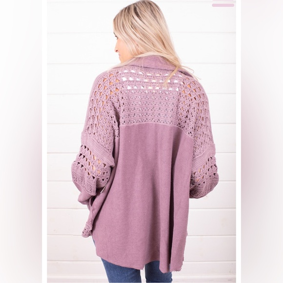 Free People Dune Bug Zipper Crochet Oversize Cardigan Jacket Size S. - Picture 2 of 16